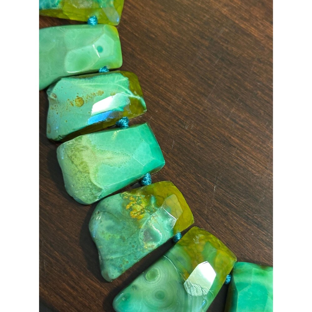 Iris & Lily London Chunky Turquoise Agate Necklace – LUC 925 - Picture 9 of 10